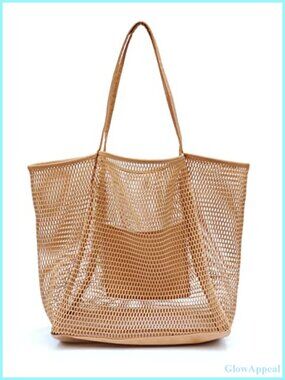 Mesh Tote Bag Women's Large Shoulder Handbag Nylon Polyester Shopper Gym Work